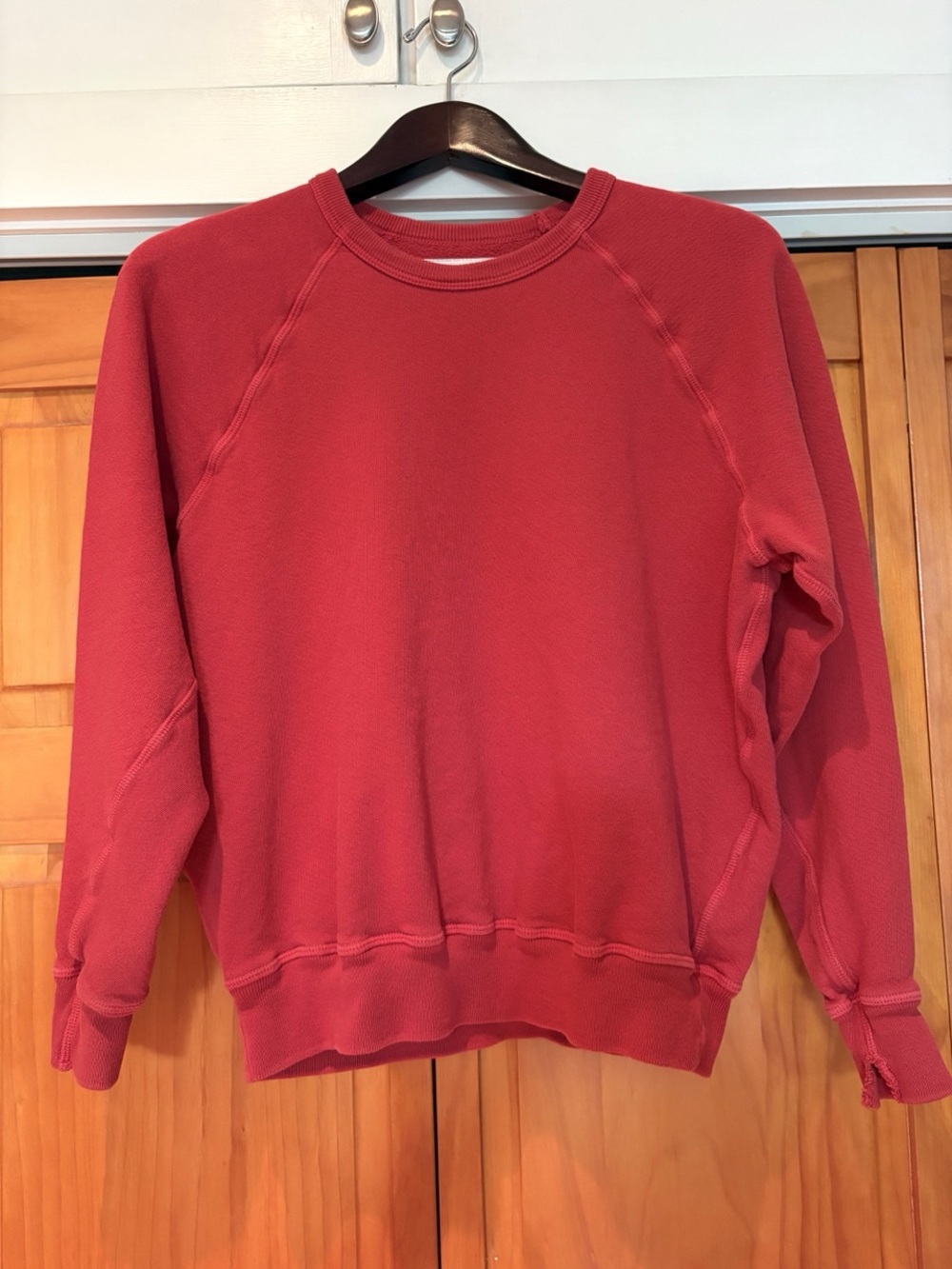 The Great College Red Sweatshirt 100% Cotton, Distressing Size 0 Made in the USA